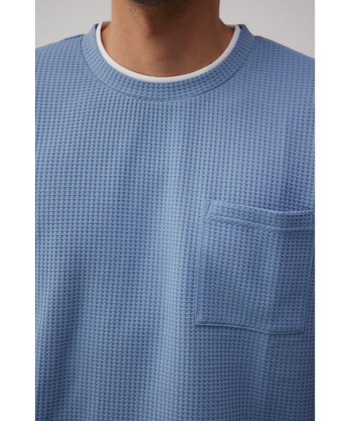 AZUL by moussy(アズールバイマウジー)の「レイヤードロングTシャツ(Tシャツ/カットソー・メンズ・ライトブルー/ブラック/ホワイト・FREE)」の20枚目の写真