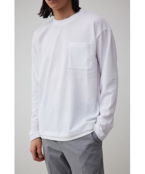AZUL by moussy(アズールバイマウジー)の「レイヤードロングTシャツ(Tシャツ/カットソー・メンズ・ライトブルー/ブラック/ホワイト・FREE)」の4枚目の写真