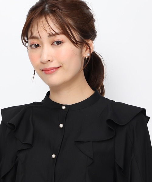 MISCH MASCH（ミッシュマッシュ）の「袖フリル前開きブラウス/MM418120（シャツ/ブラウス・レディース・ブラック/ブルー/ホワイト・ﾌﾘ-）」の11枚目の写真