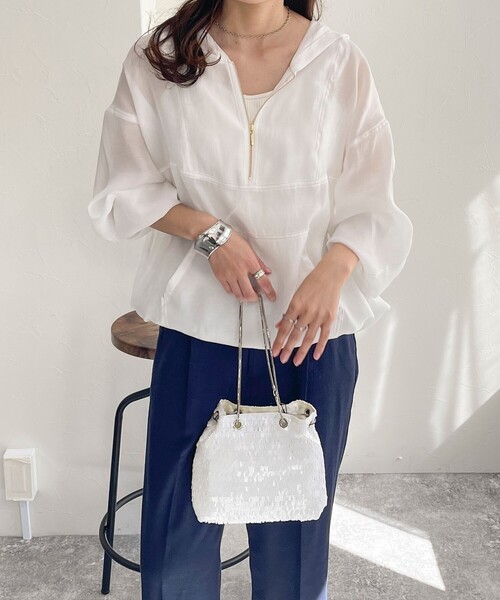 fredy emue（フレディエミュ）の「【新色登場！】シアーアノラックブルゾン（ブルゾン・レディース・ベージュ/オフホワイト/カーキ/グレー・38）」の19枚目の写真