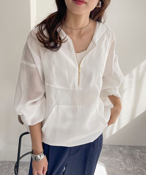 fredy emue（フレディエミュ）の「【新色登場！】シアーアノラックブルゾン（ブルゾン・レディース・ベージュ/オフホワイト/カーキ/グレー・38）」の21枚目の写真