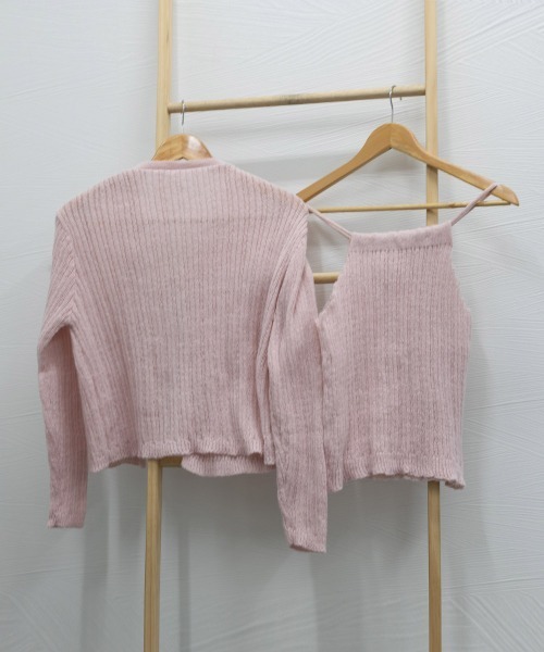 Miniministore(ミニミニストア)の「ニットカーディガンキャミソール2点セット(ニット/セーター・レディース・ブラック/ブルーグレー/アイボリー/カーキ/ピンク/ミント・FREE)」の19枚目の写真