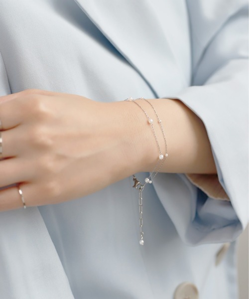 ANEMONE(アネモネ)の「パールチェーン2連ブレスレット(ブレスレット・レディース・シルバー・FREE)」の1枚目の写真