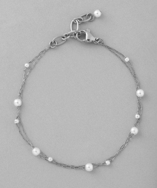 ANEMONE(アネモネ)の「パールチェーン2連ブレスレット(ブレスレット・レディース・シルバー・FREE)」の3枚目の写真