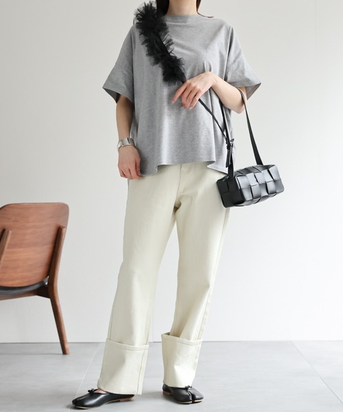 sakishimatokyo(サキシマトーキョー)の「【USAコットン】ビッグシルエットチュニックTシャツ(Tシャツ/カットソー・レディース・アイボリー/グレー/ホワイト/ブラック・FREE)」の11枚目の写真