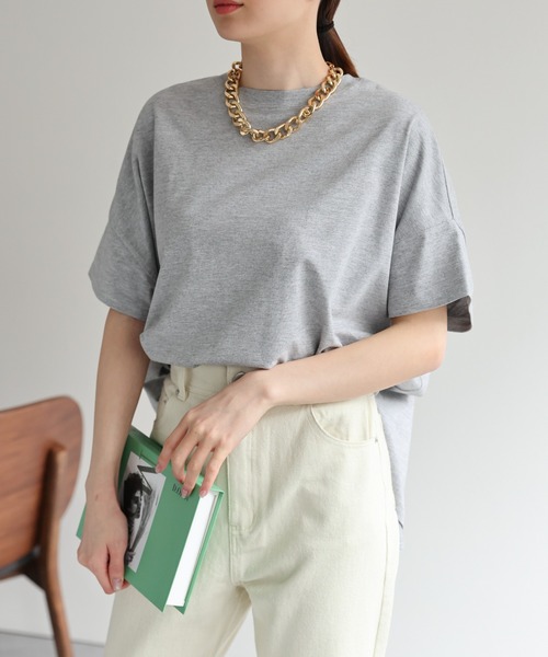 sakishimatokyo(サキシマトーキョー)の「【USAコットン】ビッグシルエットチュニックTシャツ(Tシャツ/カットソー・レディース・アイボリー/グレー/ホワイト/ブラック・FREE)」の15枚目の写真