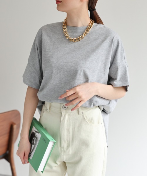 sakishimatokyo(サキシマトーキョー)の「【USAコットン】ビッグシルエットチュニックTシャツ(Tシャツ/カットソー・レディース・アイボリー/グレー/ホワイト/ブラック・FREE)」の16枚目の写真