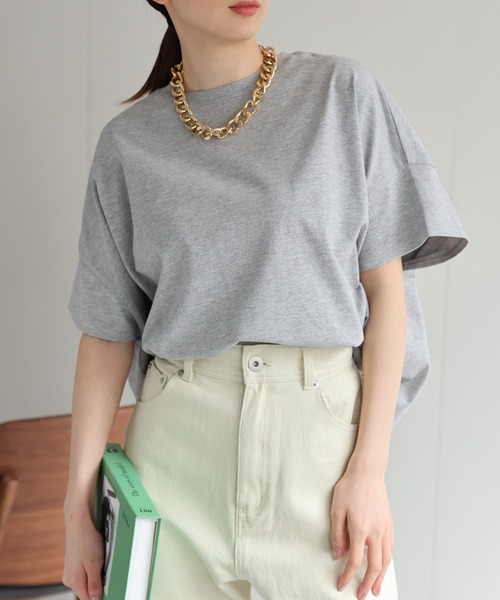 sakishimatokyo(サキシマトーキョー)の「【USAコットン】ビッグシルエットチュニックTシャツ(Tシャツ/カットソー・レディース・アイボリー/グレー/ホワイト/ブラック・FREE)」の17枚目の写真