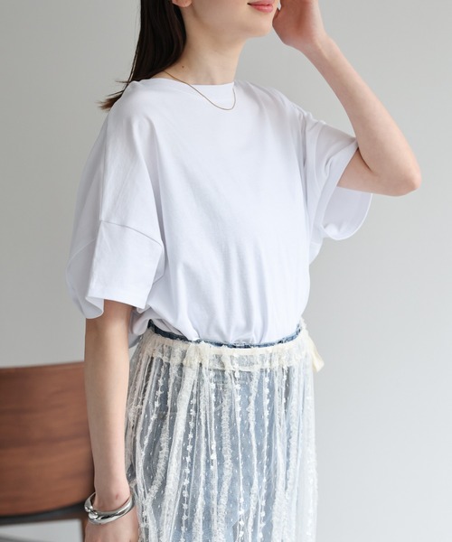 sakishimatokyo(サキシマトーキョー)の「【USAコットン】ビッグシルエットチュニックTシャツ(Tシャツ/カットソー・レディース・アイボリー/グレー/ホワイト/ブラック・FREE)」の21枚目の写真