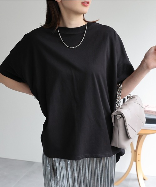 sakishimatokyo(サキシマトーキョー)の「【USAコットン】ビッグシルエットチュニックTシャツ(Tシャツ/カットソー・レディース・アイボリー/グレー/ホワイト/ブラック・FREE)」の8枚目の写真