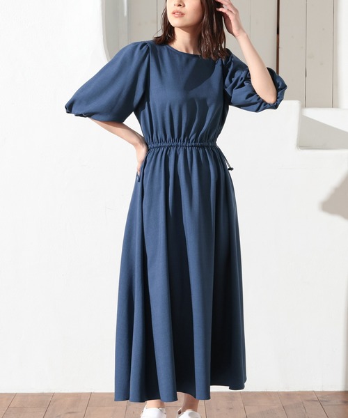 Honeys（ハニーズ）の「ドロスト使いワンピース（ワンピース・レディース・ブラック/ベージュ/ブルー・LL/3L/S/M/L）」の3枚目の写真