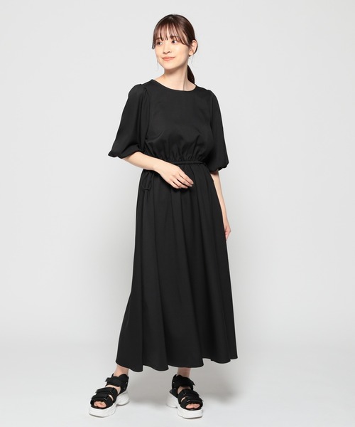 Honeys（ハニーズ）の「ドロスト使いワンピース（ワンピース・レディース・ブラック/ベージュ/ブルー・LL/3L/S/M/L）」の4枚目の写真