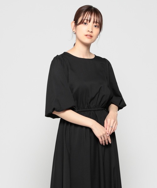 Honeys（ハニーズ）の「ドロスト使いワンピース（ワンピース・レディース・ブラック/ベージュ/ブルー・LL/3L/S/M/L）」の6枚目の写真