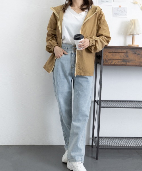 Miniministore(ミニミニストア)の「韓国風ジップパーカー長袖 紫外線UV対策(マウンテンパーカー・レディース・ブラック/キャメル/ホワイト・FREE)」の12枚目の写真