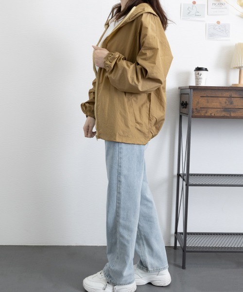 Miniministore(ミニミニストア)の「韓国風ジップパーカー長袖 紫外線UV対策(マウンテンパーカー・レディース・ブラック/キャメル/ホワイト・FREE)」の13枚目の写真