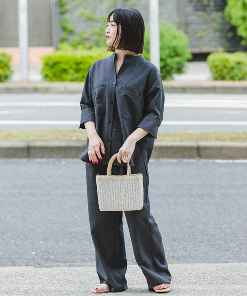 ITEMS URBANRESEARCH(アイテムズ アーバンリサーチ)の「『速乾/UVカット』『セットアップ対応』イージーケアドルマンシャツ(シャツ/ブラウス・レディース・チャコールグレー/モカ・FREE)」の5枚目の写真