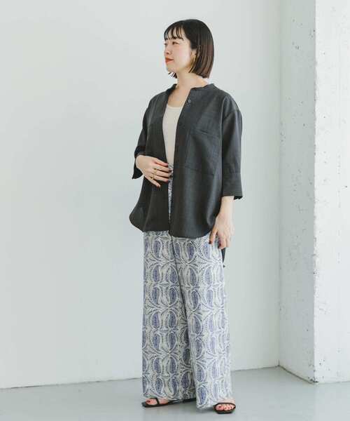 ITEMS URBANRESEARCH(アイテムズ アーバンリサーチ)の「『速乾/UVカット』『セットアップ対応』イージーケアドルマンシャツ(シャツ/ブラウス・レディース・チャコールグレー/モカ・FREE)」の14枚目の写真