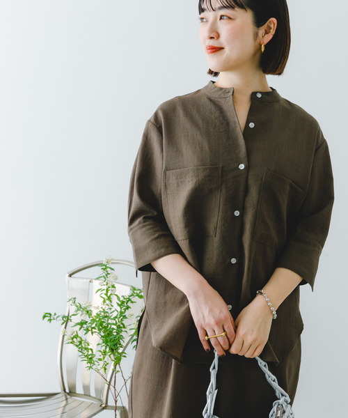 ITEMS URBANRESEARCH(アイテムズ アーバンリサーチ)の「『速乾/UVカット』『セットアップ対応』イージーケアドルマンシャツ(シャツ/ブラウス・レディース・チャコールグレー/モカ・FREE)」の16枚目の写真
