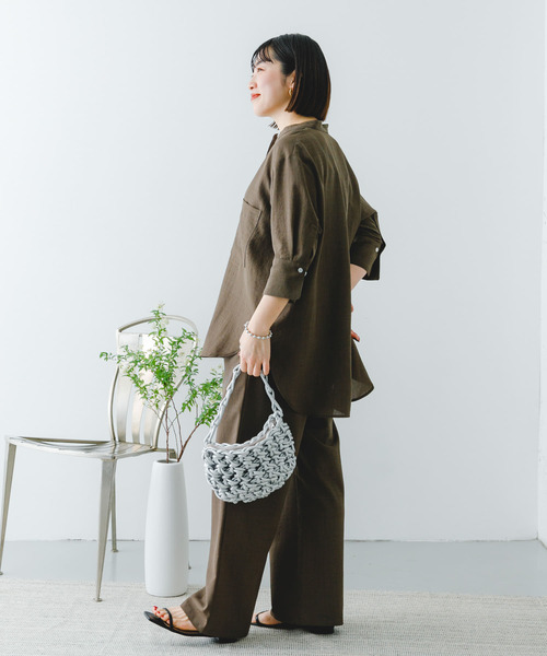 ITEMS URBANRESEARCH(アイテムズ アーバンリサーチ)の「『速乾/UVカット』『セットアップ対応』イージーケアドルマンシャツ(シャツ/ブラウス・レディース・チャコールグレー/モカ・FREE)」の20枚目の写真