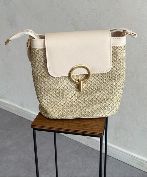 Thevon(ゼボン)の「スクエアコンビ雑材バッグ(ボストンバッグ・レディース・ブラック/ホワイト/グリーン・FREE)」の10枚目の写真