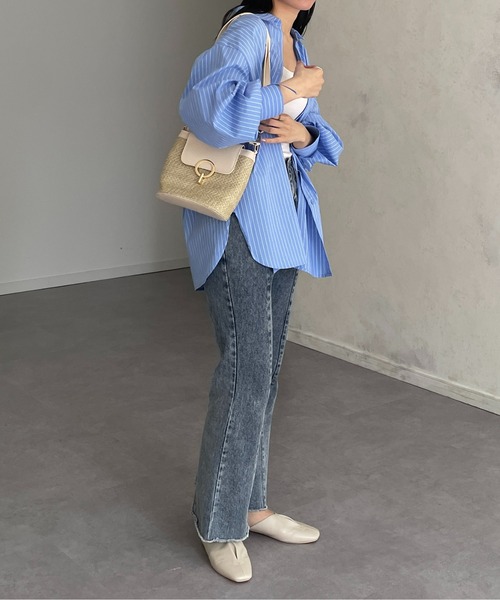 Thevon(ゼボン)の「スクエアコンビ雑材バッグ(ボストンバッグ・レディース・ブラック/ホワイト/グリーン・FREE)」の9枚目の写真