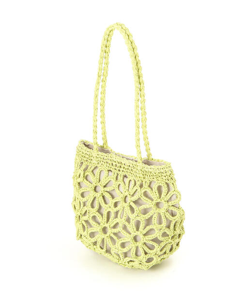 FREE'S MART(フリーズマート)の「◆フラワー雑材バッグ(かごバッグ・レディース・ライトグリーン/ベージュ・フリ-)」の18枚目の写真