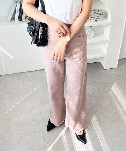 セール】オリジナルパッチハイウエストデニム（デニムパンツ）｜nelliy