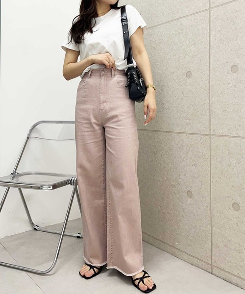 セール】オリジナルパッチハイウエストデニム（デニムパンツ）｜nelliy