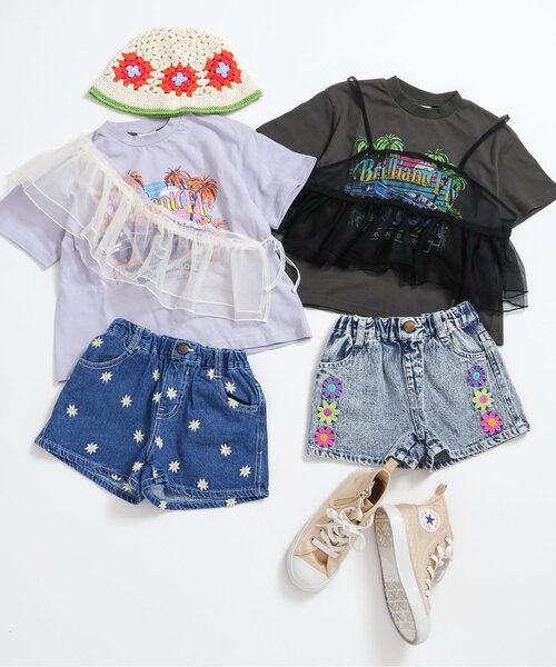 BREEZE（ブリーズ）の「刺繍デニムショートパンツ（デニムパンツ