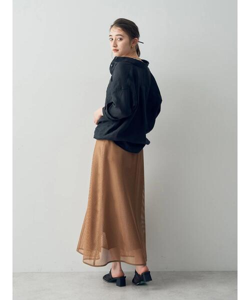 YECCA VECCA(イェッカヴェッカ)の「スクエアメッシュフレアスカート(スカート・レディース・ベージュ/ネイビー・S/M)」の20枚目の写真