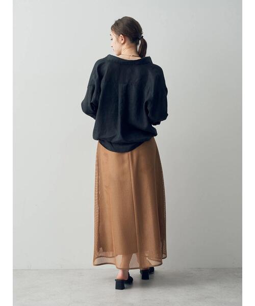 YECCA VECCA(イェッカヴェッカ)の「スクエアメッシュフレアスカート(スカート・レディース・ベージュ/ネイビー・S/M)」の19枚目の写真