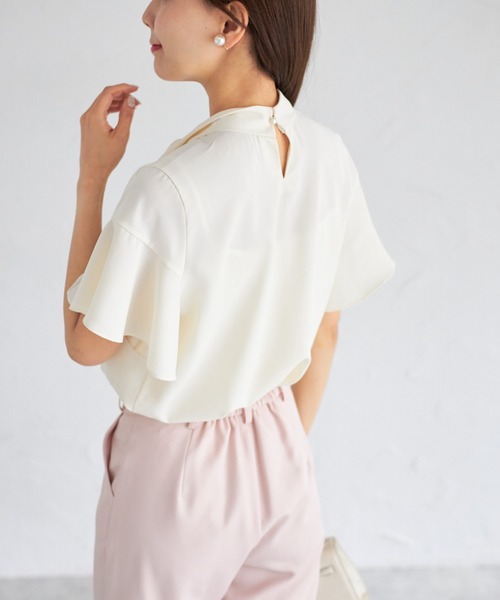 tocco closet(トッコ クローゼット)の「【ZOZO限定】フレアスリーブボウタイブラウス(シャツ/ブラウス・レディース・サックスブルー/パープル/ブラック/アイボリー・M)」の7枚目の写真