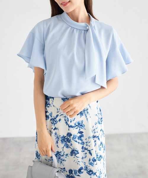 tocco closet(トッコ クローゼット)の「【ZOZO限定】フレアスリーブボウタイブラウス(シャツ/ブラウス・レディース・サックスブルー/パープル/ブラック/アイボリー・M)」の14枚目の写真