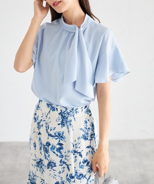 tocco closet(トッコ クローゼット)の「【ZOZO限定】フレアスリーブボウタイブラウス(シャツ/ブラウス・レディース・サックスブルー/パープル/ブラック/アイボリー・M)」の16枚目の写真