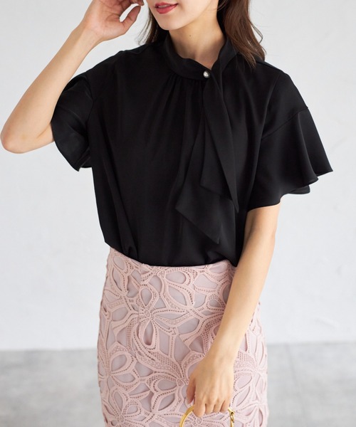 tocco closet(トッコ クローゼット)の「【ZOZO限定】フレアスリーブボウタイブラウス(シャツ/ブラウス・レディース・サックスブルー/パープル/ブラック/アイボリー・M)」の9枚目の写真