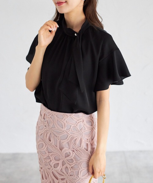 tocco closet(トッコ クローゼット)の「【ZOZO限定】フレアスリーブボウタイブラウス(シャツ/ブラウス・レディース・サックスブルー/パープル/ブラック/アイボリー・M)」の10枚目の写真