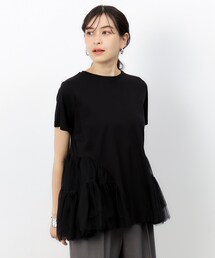 OPAQUE.CLIP | チュールドッキングティアードカットソー【洗濯機洗い可】(Tシャツ/カットソー)