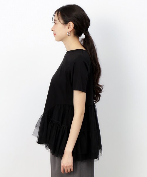 OPAQUE.CLIP(オペークドットクリップ)の「◆チュールドッキングティアードカットソー【洗濯機洗い可】(Tシャツ/カットソー・レディース・ブラック/ホワイト/ネイビー・36/40/38)」の17枚目の写真