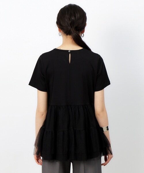 OPAQUE.CLIP(オペークドットクリップ)の「◆チュールドッキングティアードカットソー【洗濯機洗い可】(Tシャツ/カットソー・レディース・ブラック/ホワイト/ネイビー・36/40/38)」の18枚目の写真