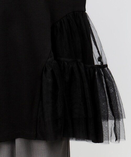 OPAQUE.CLIP(オペークドットクリップ)の「◆チュールドッキングティアードカットソー【洗濯機洗い可】(Tシャツ/カットソー・レディース・ブラック/ホワイト/ネイビー・36/40/38)」の22枚目の写真