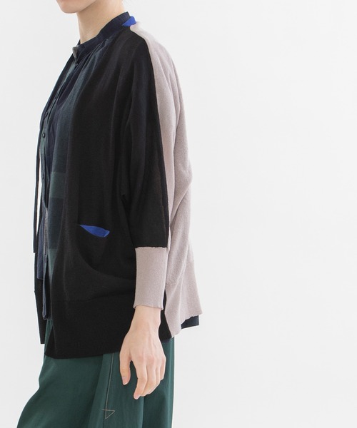 nop de nod（ノップドゥノッド）の「misc cloche レーヨンエステルUVカットカーディガン（カーディガン/ボレロ・レディース・ライトグレー/ブラック/オフホワイト/ダークブルー・3）」の13枚目の写真