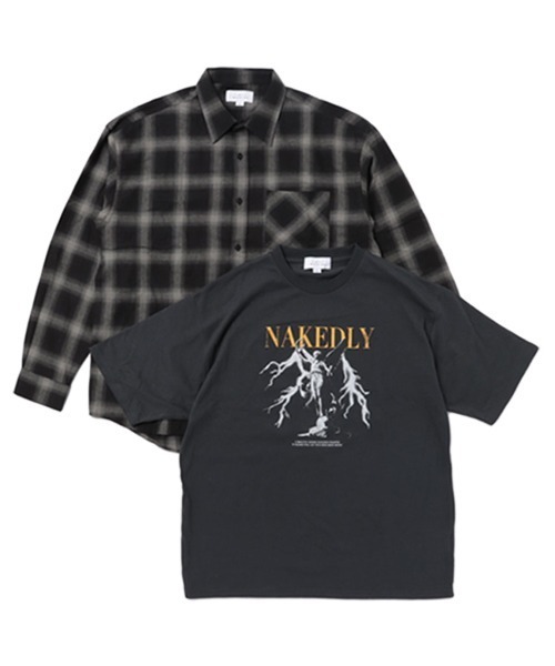 TIMELY WARNING（タイムリーワーニング）の「【TIMELY WARNING】CHECK SHIRTS＆BAND TEE ENSEMBLE（シャツ/ブラウス・メンズ・ブラック系その他/グレー系その他・M/L/XL）」の4枚目の写真