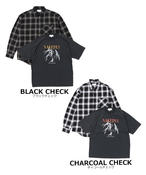 TIMELY WARNING（タイムリーワーニング）の「【TIMELY WARNING】CHECK SHIRTS＆BAND TEE ENSEMBLE（シャツ/ブラウス・メンズ・ブラック系その他/グレー系その他・M/L/XL）」の7枚目の写真