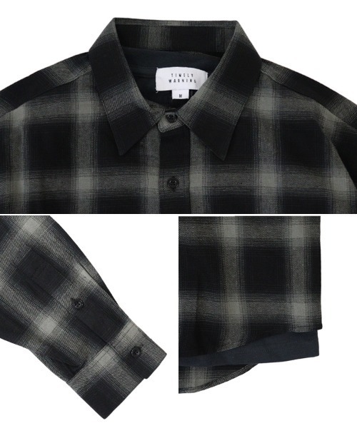 TIMELY WARNING（タイムリーワーニング）の「【TIMELY WARNING】CHECK SHIRTS＆BAND TEE ENSEMBLE（シャツ/ブラウス・メンズ・ブラック系その他/グレー系その他・M/L/XL）」の17枚目の写真
