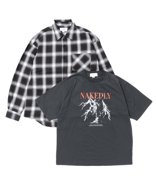 TIMELY WARNING（タイムリーワーニング）の「【TIMELY WARNING】CHECK SHIRTS＆BAND TEE ENSEMBLE（シャツ/ブラウス・メンズ・ブラック系その他/グレー系その他・M/L/XL）」の5枚目の写真