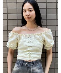 EMODA | レースアップパフトップス(Tシャツ/カットソー)
