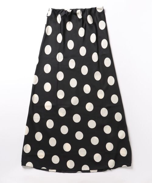 Settimissimo（セッティミッシモ）の「サテンドットプリントロングナロースカート（スカート・レディース・アイボリー/ブラック・FREE）」の3枚目の写真