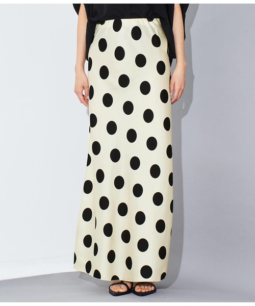 Settimissimo（セッティミッシモ）の「サテンドットプリントロングナロースカート（スカート・レディース・アイボリー/ブラック・FREE）」の16枚目の写真