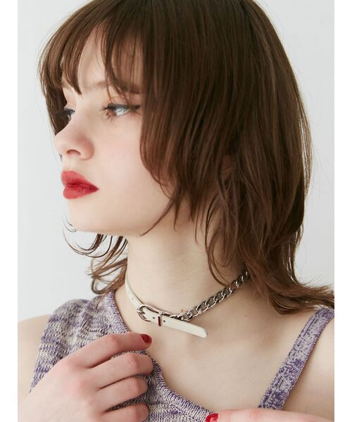 jouetie（ジュエティ）の「ベルトチェーンチョーカー（チョーカー・レディース・ブラック/アイボリー・FREE）」の12枚目の写真