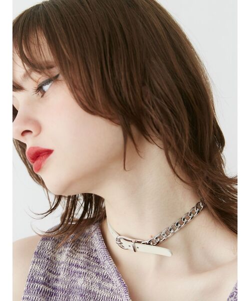 jouetie（ジュエティ）の「ベルトチェーンチョーカー（チョーカー・レディース・ブラック/アイボリー・FREE）」の13枚目の写真